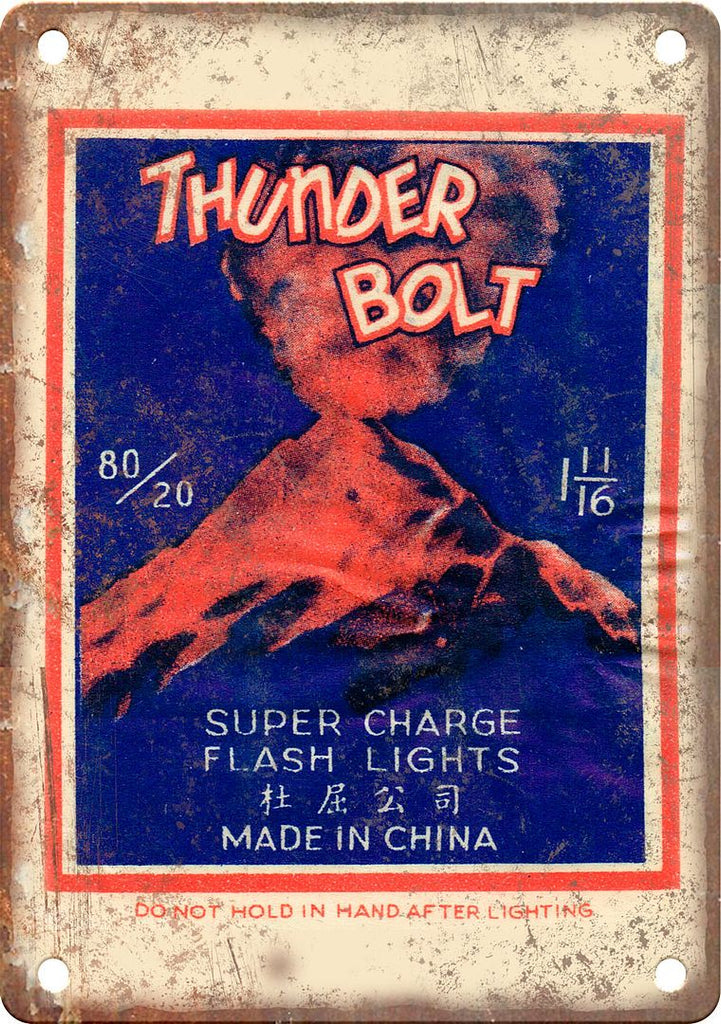 Thunder Bold Firecracker Package Art Metal Sign