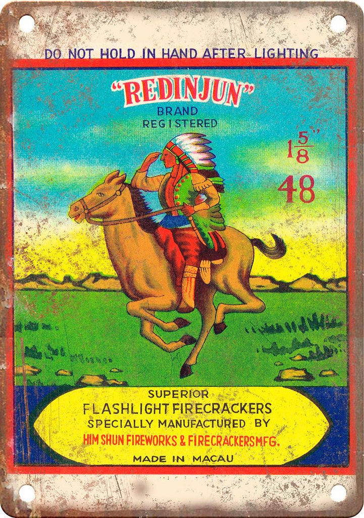 Vintage Firecracker Package Art Metal Sign