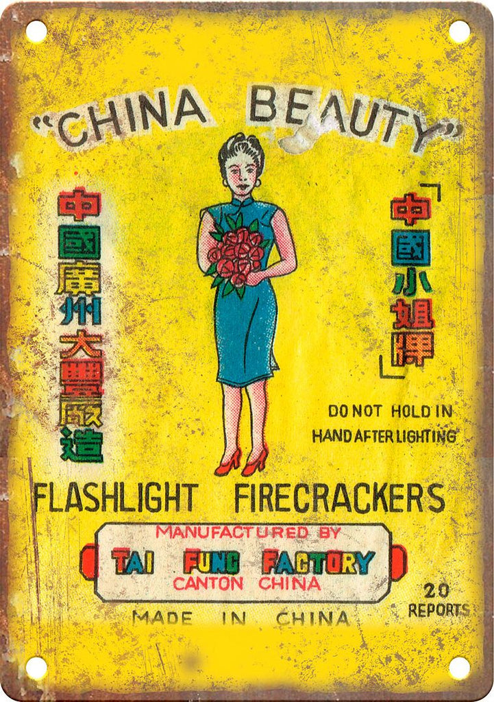 China Beauty Firecracker Package Art Metal Sign