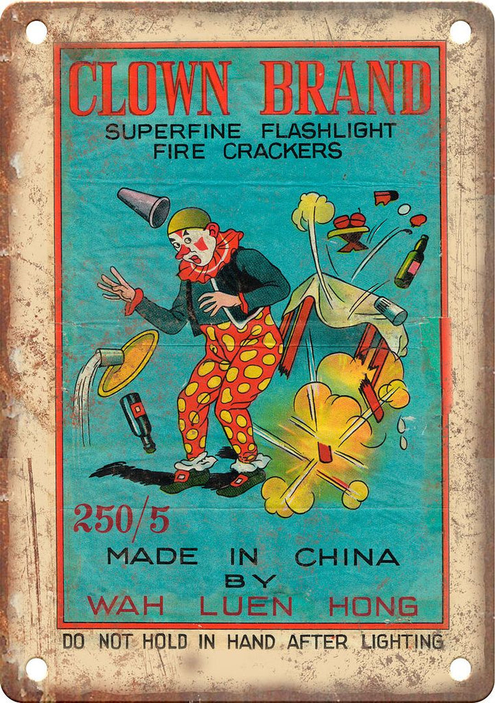 Clown Brand Firecracker Package Art Metal Sign
