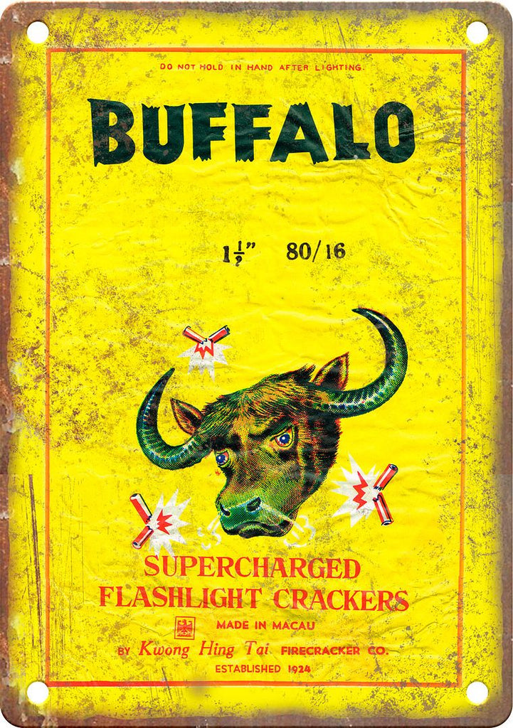Buffalo Brand Firecracker Package Art Metal Sign