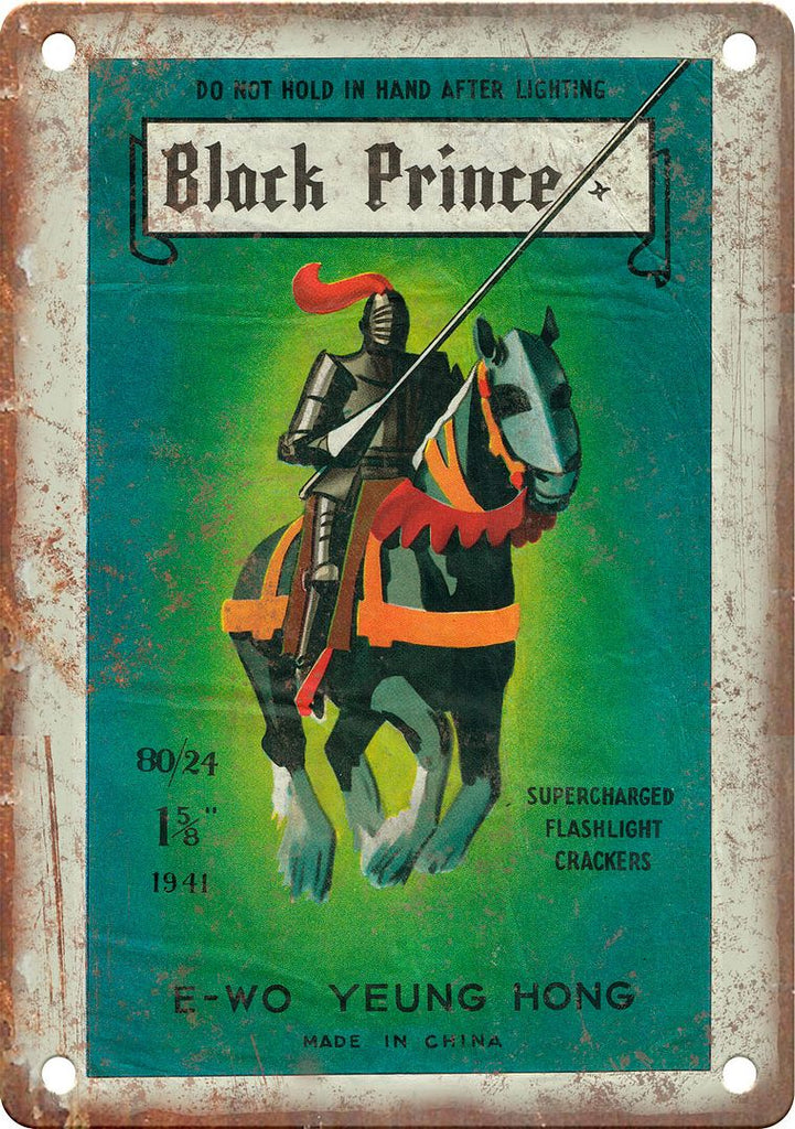 Black Prince Firecracker Package Art Metal Sign