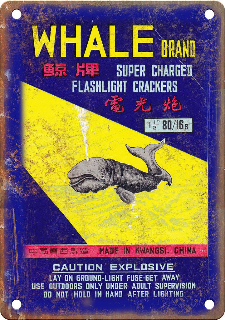 Whale Brand Firecracker Package Art Metal Sign