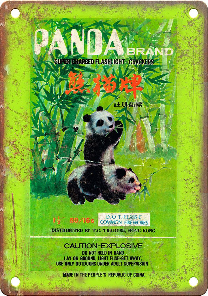 Panda Brand Firework Package Art Metal Sign