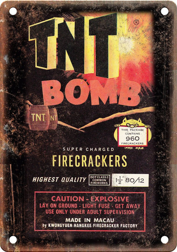 TNT Firecracker Package Art Metal Sign