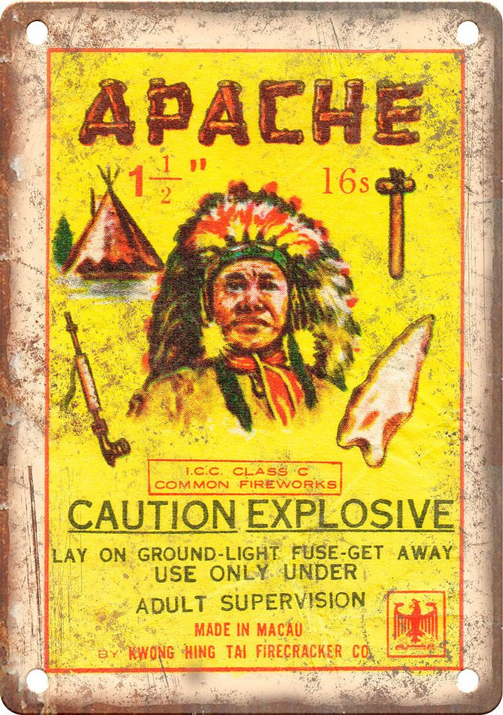 Apache Firework Wrapper Art Metal Sign