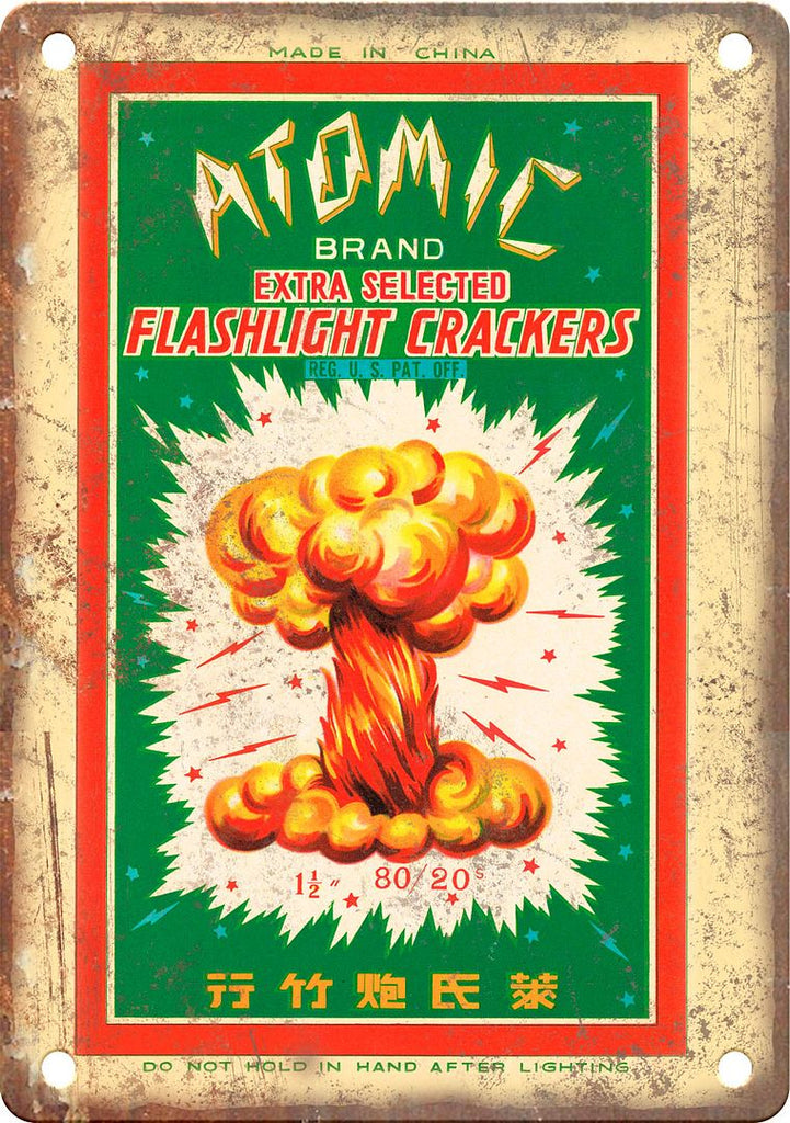 Atomic Brand Firecracker Package Art Metal Sign
