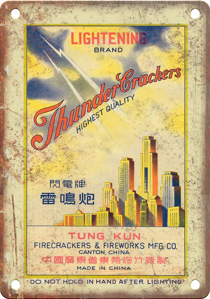 Thunder Crackers Firecracker Package Art Metal Sign