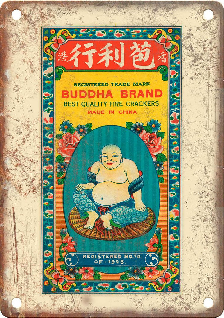 Buddha Brand Firecracker Package Art Metal Sign