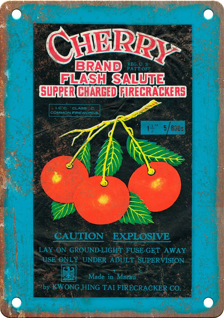 Cherry Band Firecracker Package Art Metal Sign