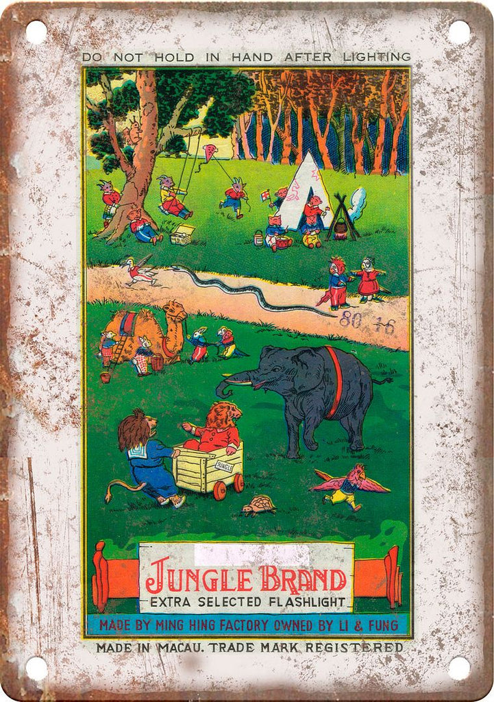 Jungle Firecracker Package Art Metal Sign