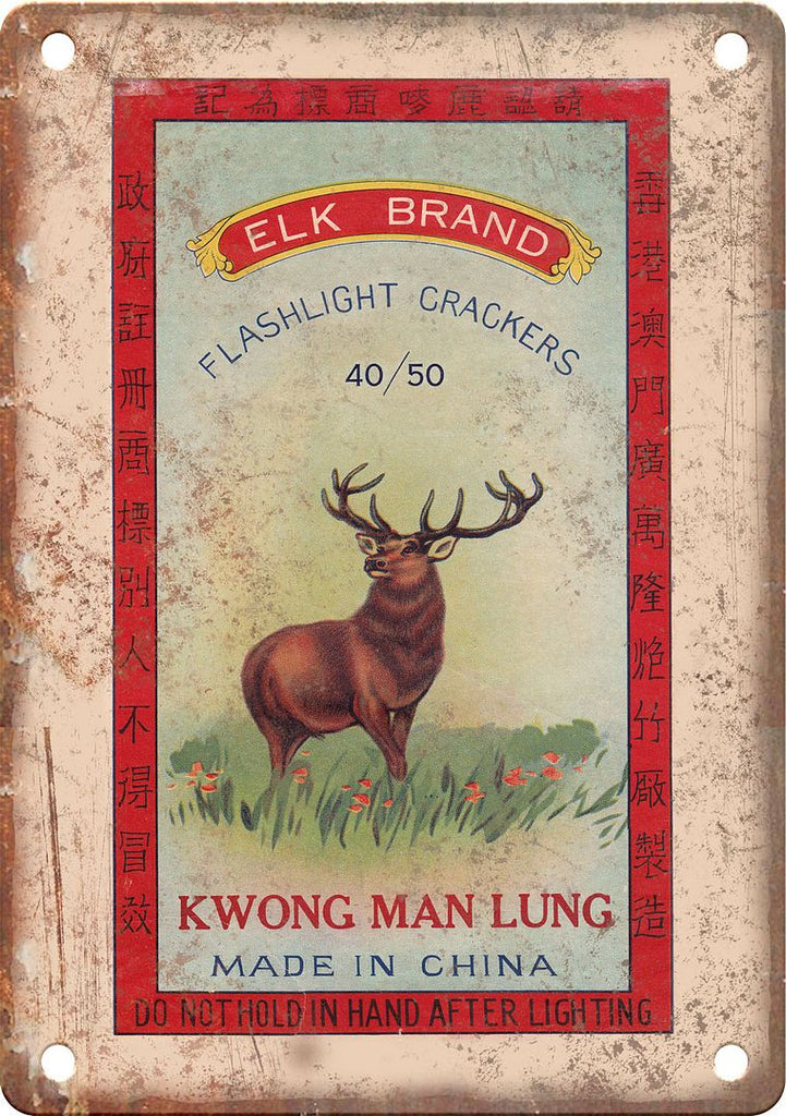 Elk Brand Firecracker Package Art Metal Sign