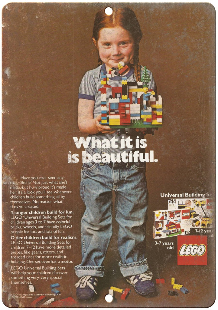 Lego What is Beautiful Vintage Toy Ad Metal Sign