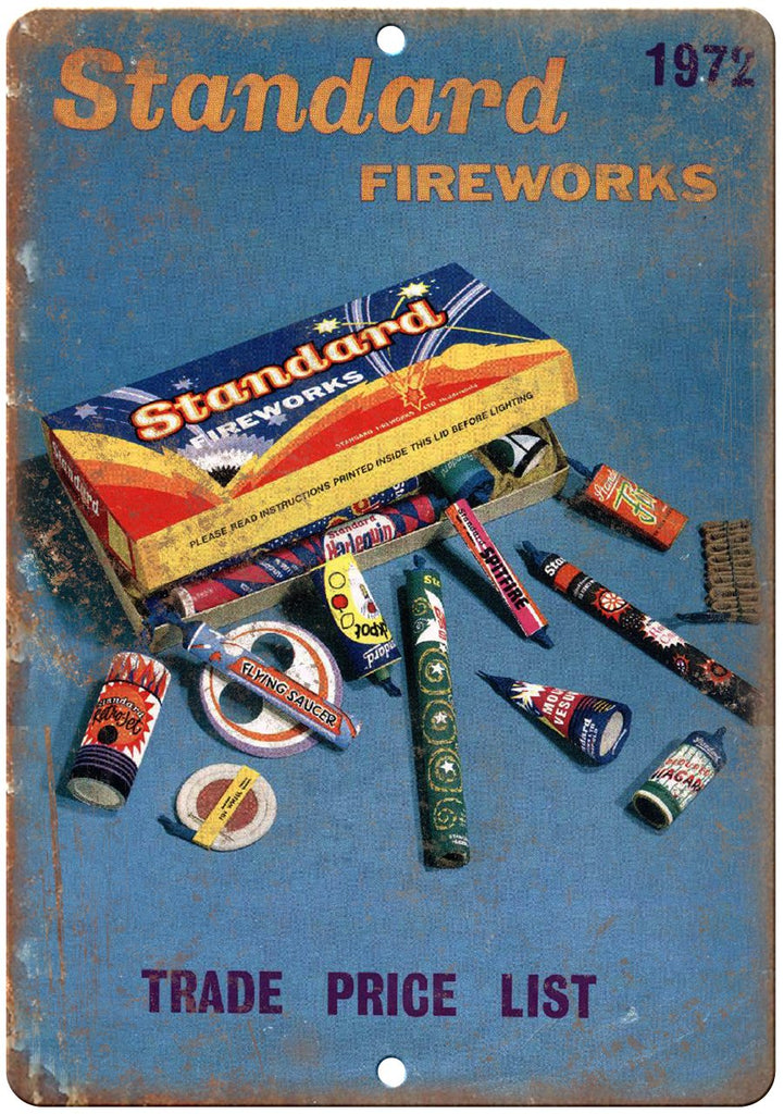 Standard Fireworks Trade Price List Metal Sign