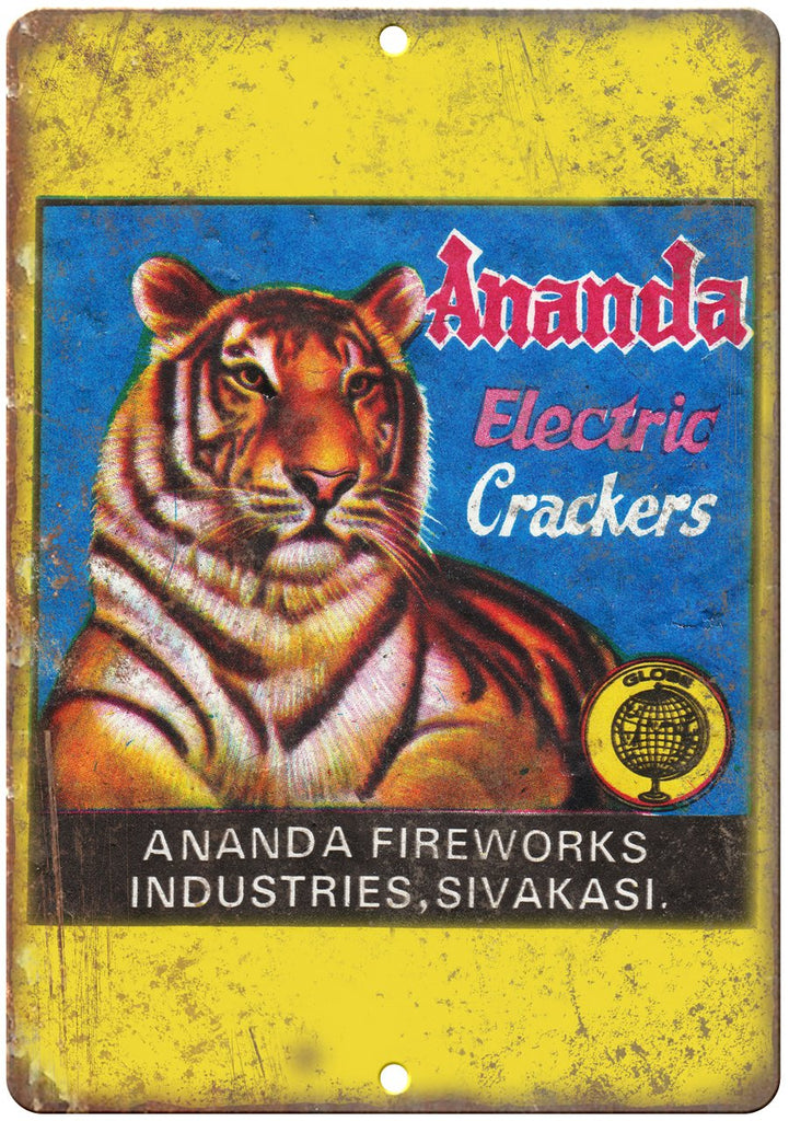 Ananda Fireworks Firecracker Art Metal Sign