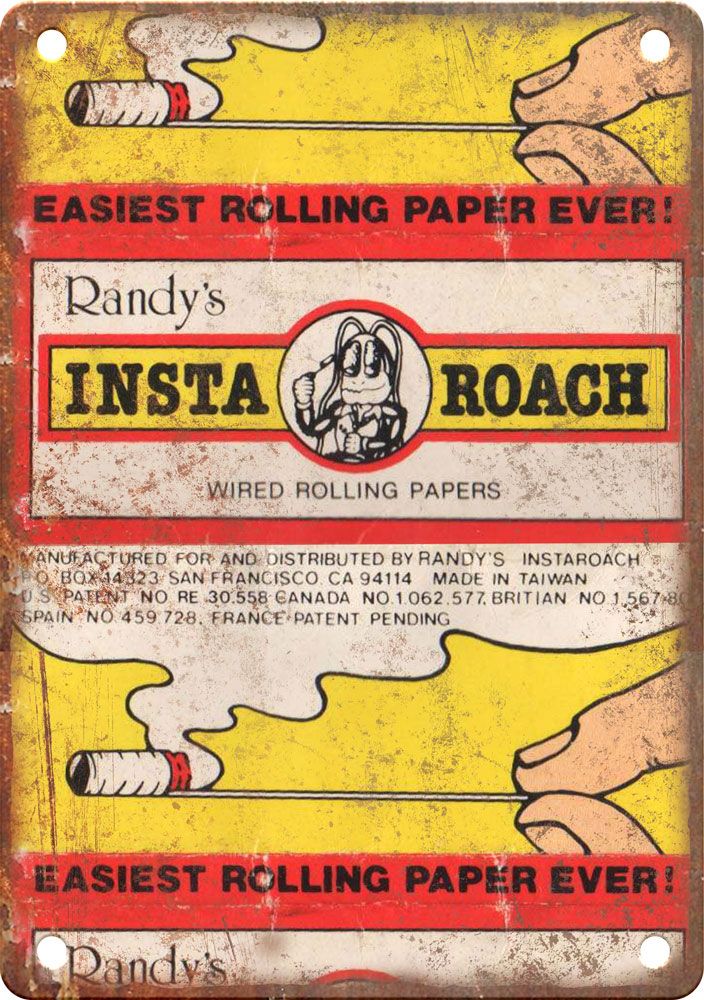 Randy's Insta Roach Rolling Papers Weed Ad Reproduction Metal Sign
