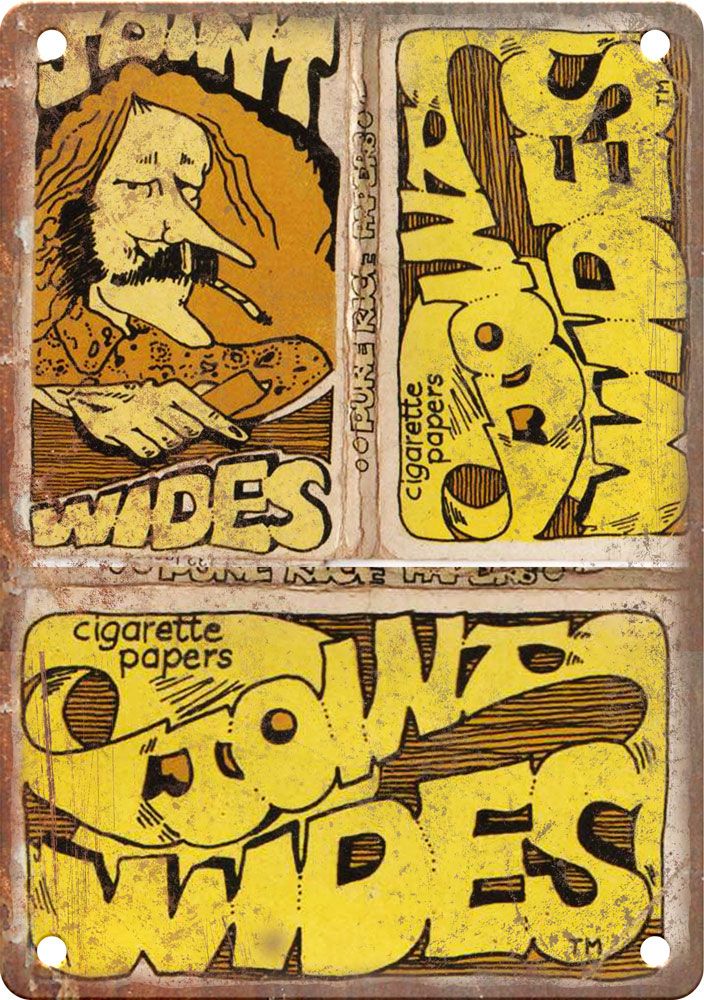 Joint Wides Marijuana Weed Rolling Paper Ad Reproduction Metal Sign