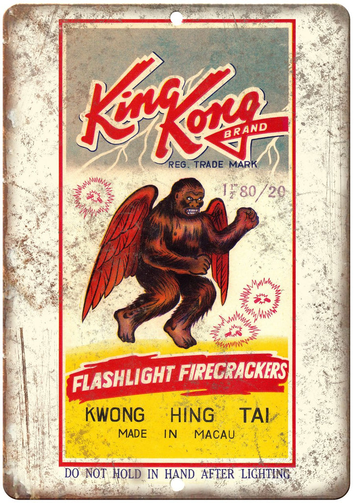 King Kong Brand Firecracker Package Art Metal Sign
