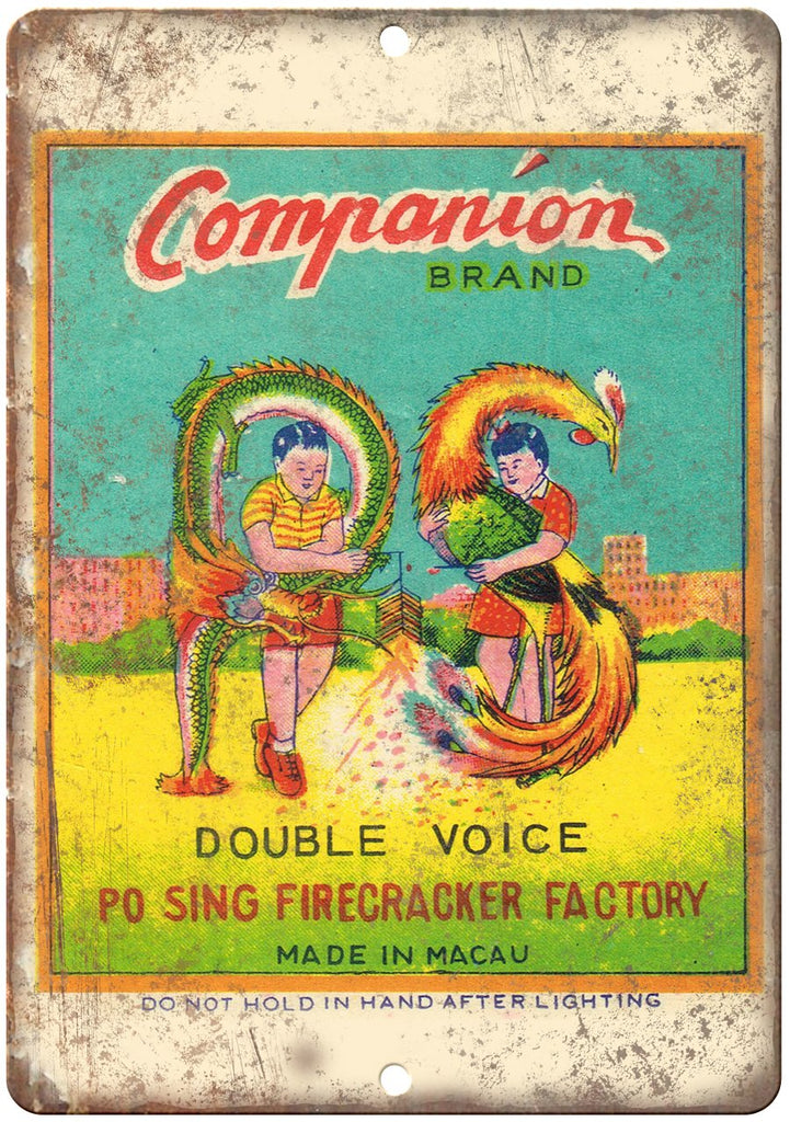 Companion Brand Firecracker Package Art Metal Sign