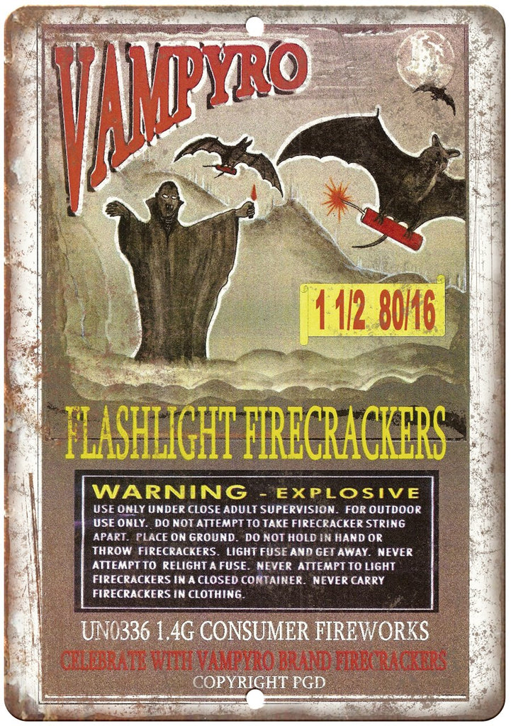Vampyro Firework Package Art Metal Sign