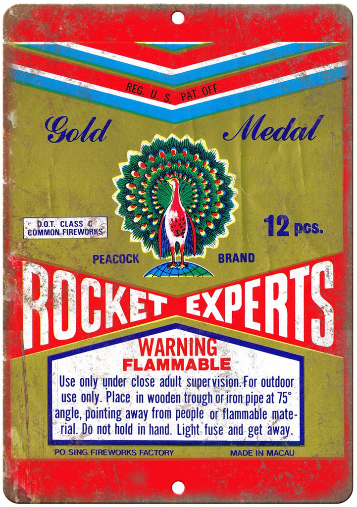 Rocket Experts Firework Package Art Metal Sign
