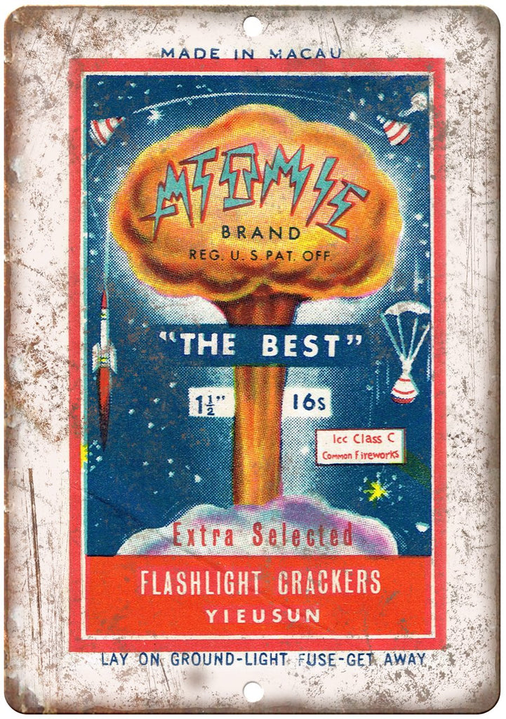 Atomic Brand Firework Package Art Metal Sign