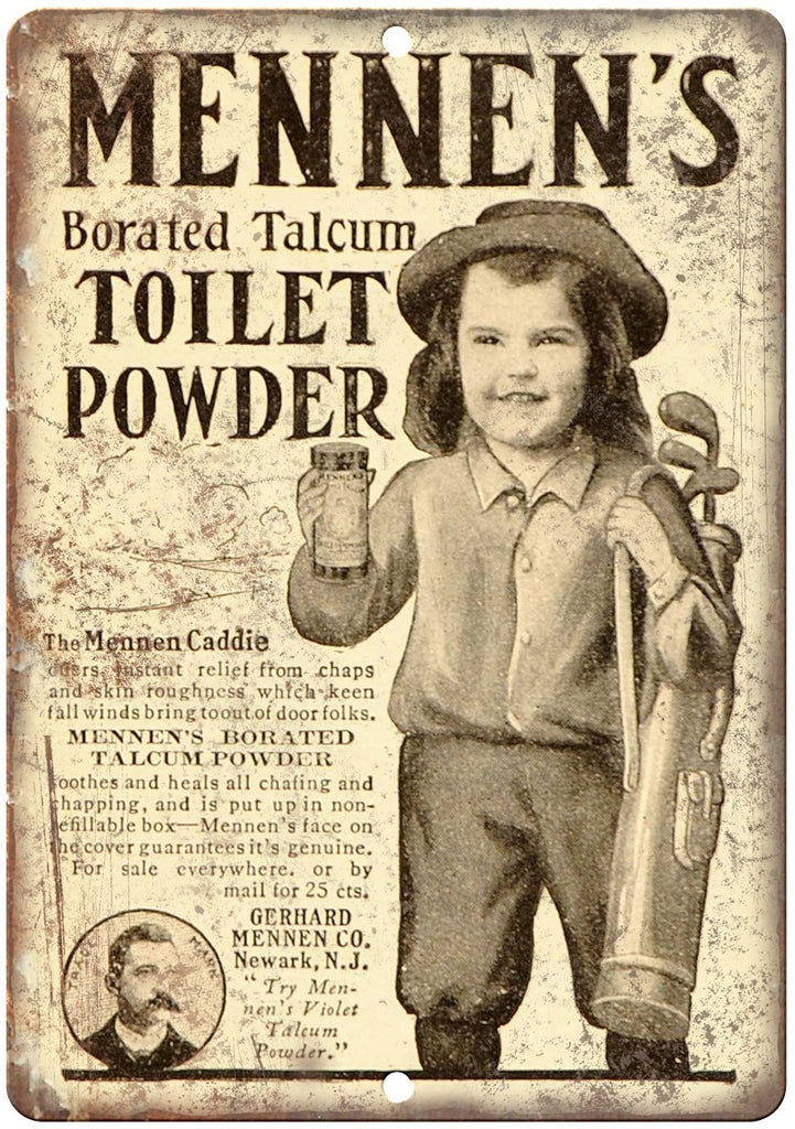 Mennen Toilet Powder  Metal Sign