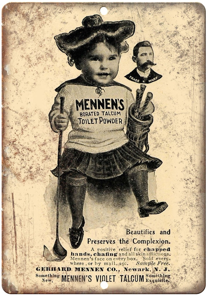 Mennen's Toilet Powder Cream Metal Sign