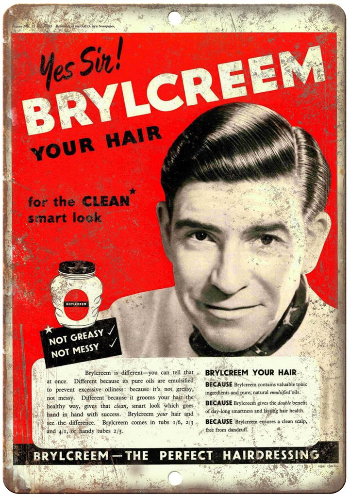 Brylcreem Hair Cream Metal Sign