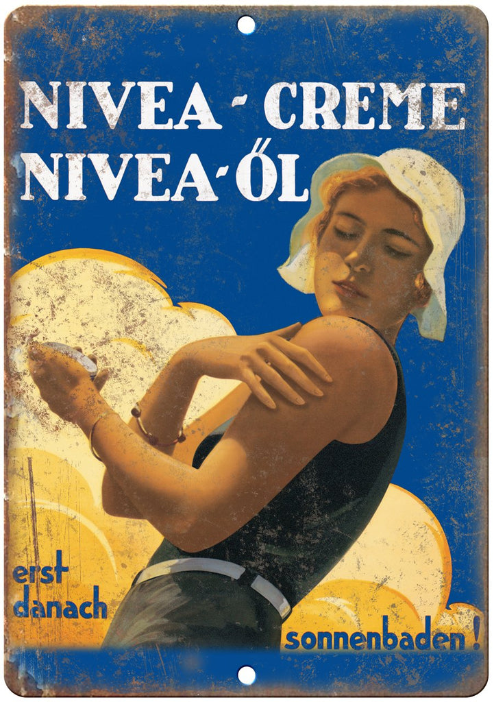 Nivea Cr‚àö¬Æme Vintage Sutan Lotion Metal Sign