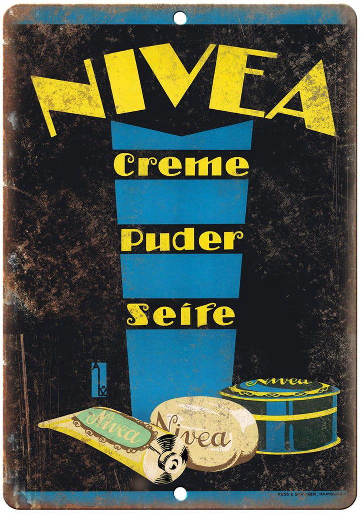 Nivea Cr‚àö¬Æme Vintage Poster Ad Metal Sign