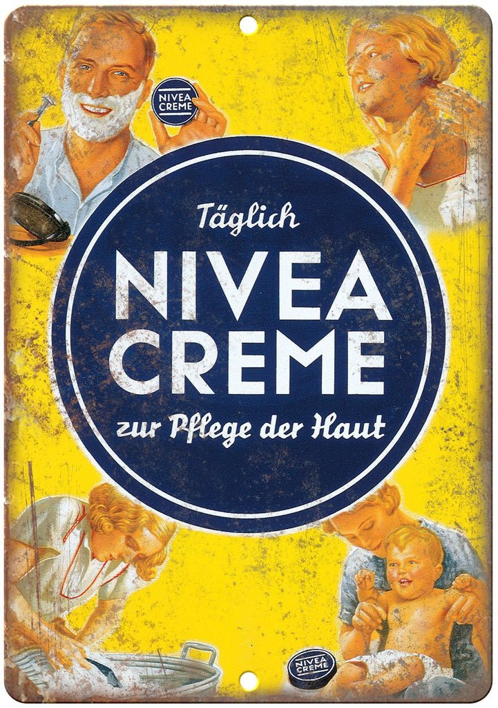 Nivea Cr‚àö¬Æme Tintage Poster Print Ad Metal Sign