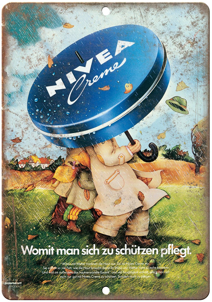 Nivea Cr‚àö¬Æme German Vintage Ad Metal Sign