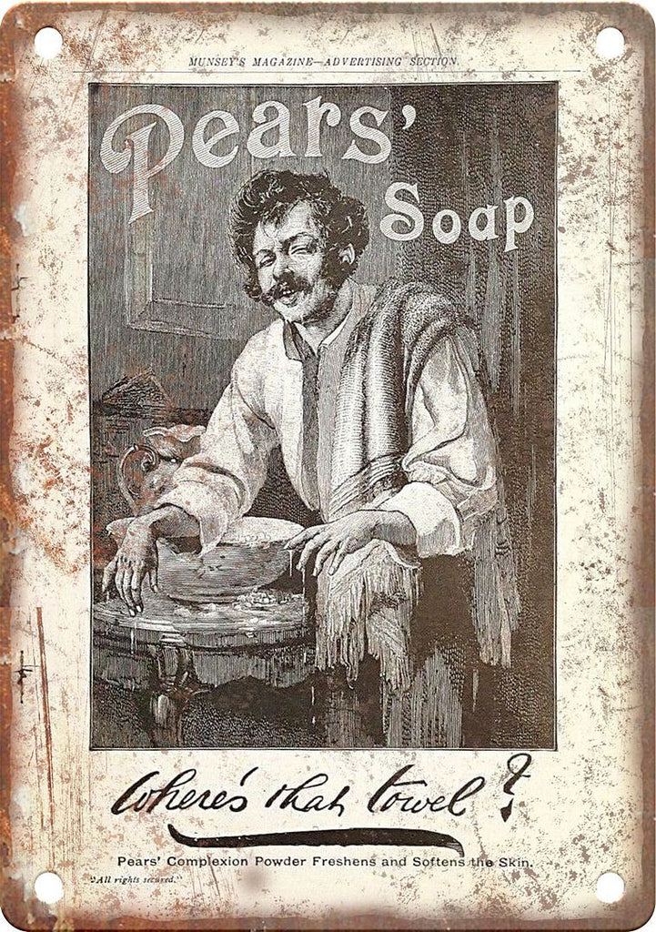 Pears Soap Vintage Powder Ad Metal Sign