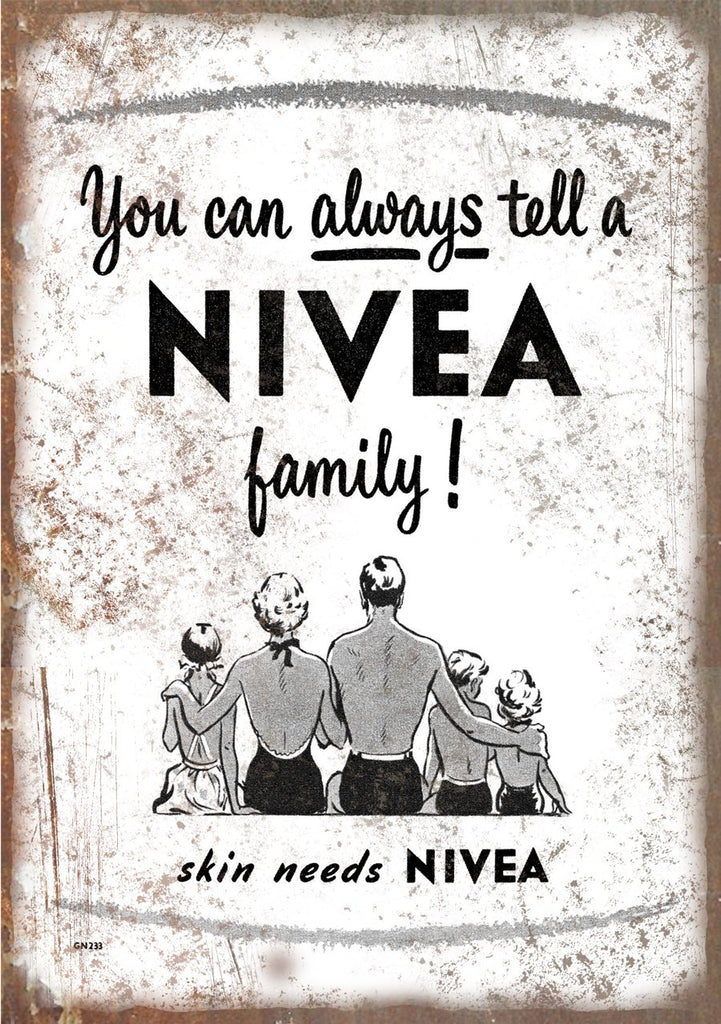 Nivea Skin Cream Ad Metal Sign