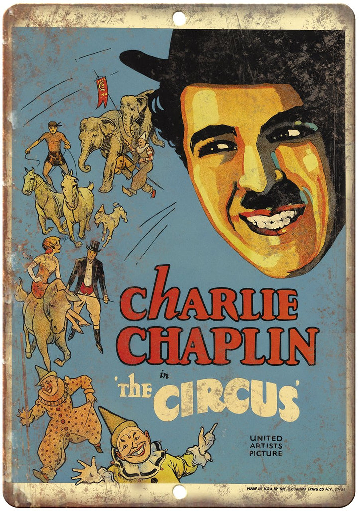 Charlie Chaplin The Circus Metal Sign