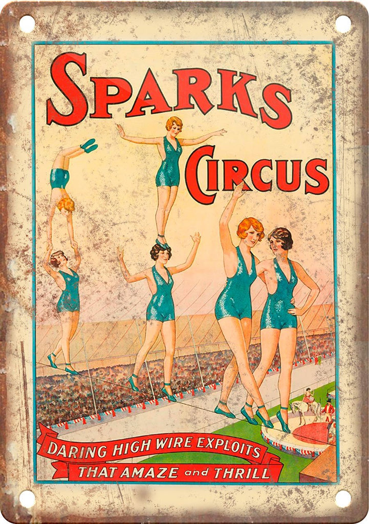 Sparks Circus Retro Look Poster Metal Sign