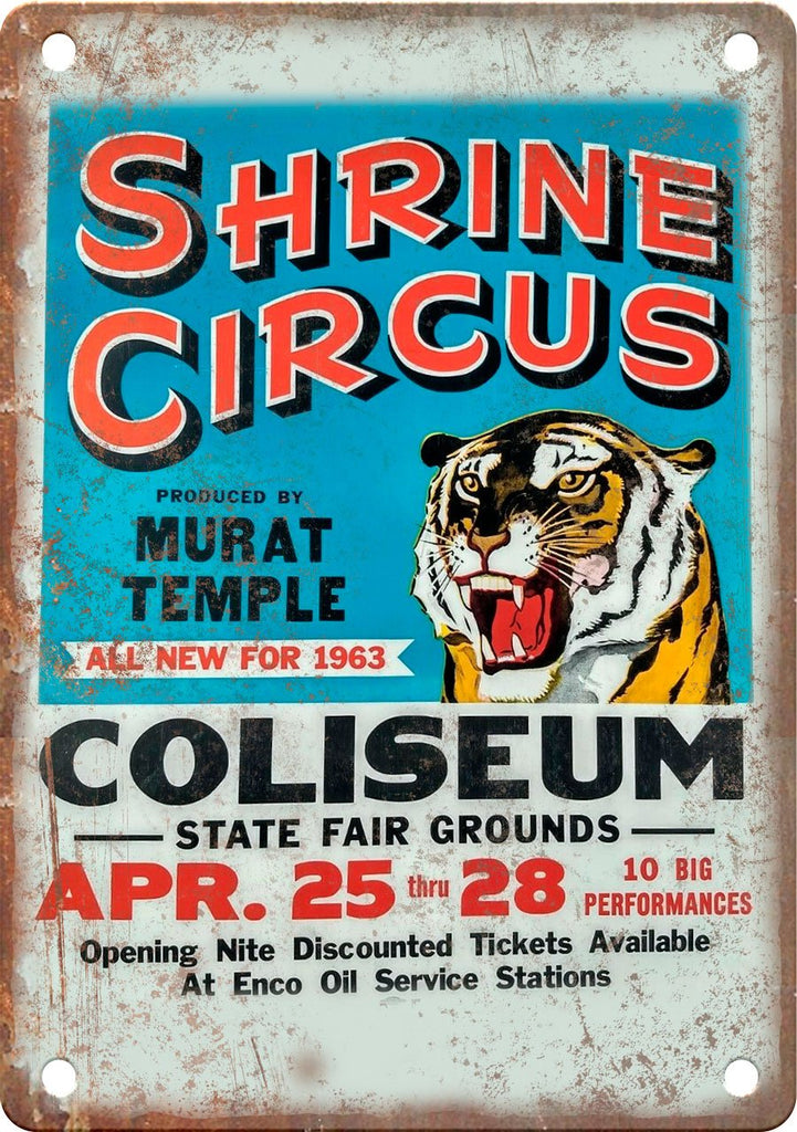 Shrine Circus Murat Temple Poster Metal Sign
