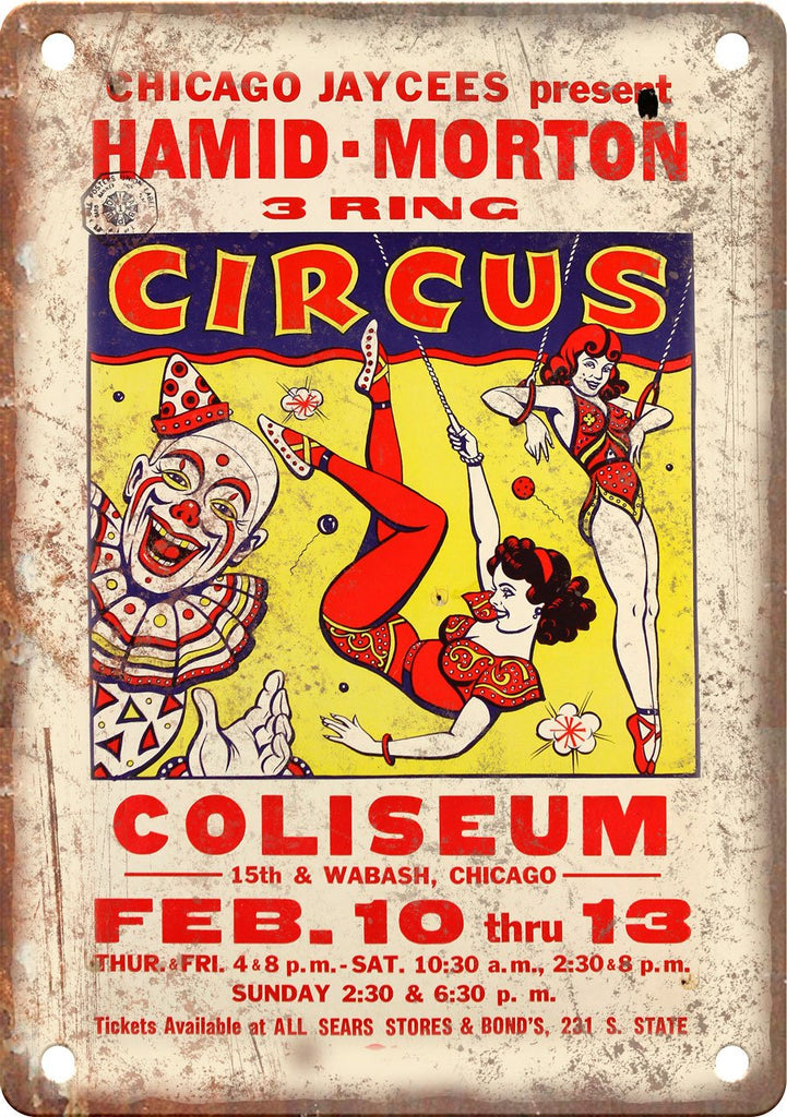 Circus Coliseum Hamid Morton Poster Metal Sign