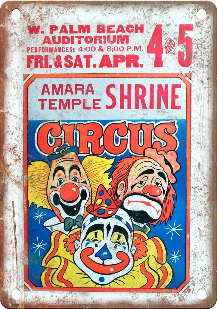 Amara Temple Shrine Circus Vintage Poster Metal Sign