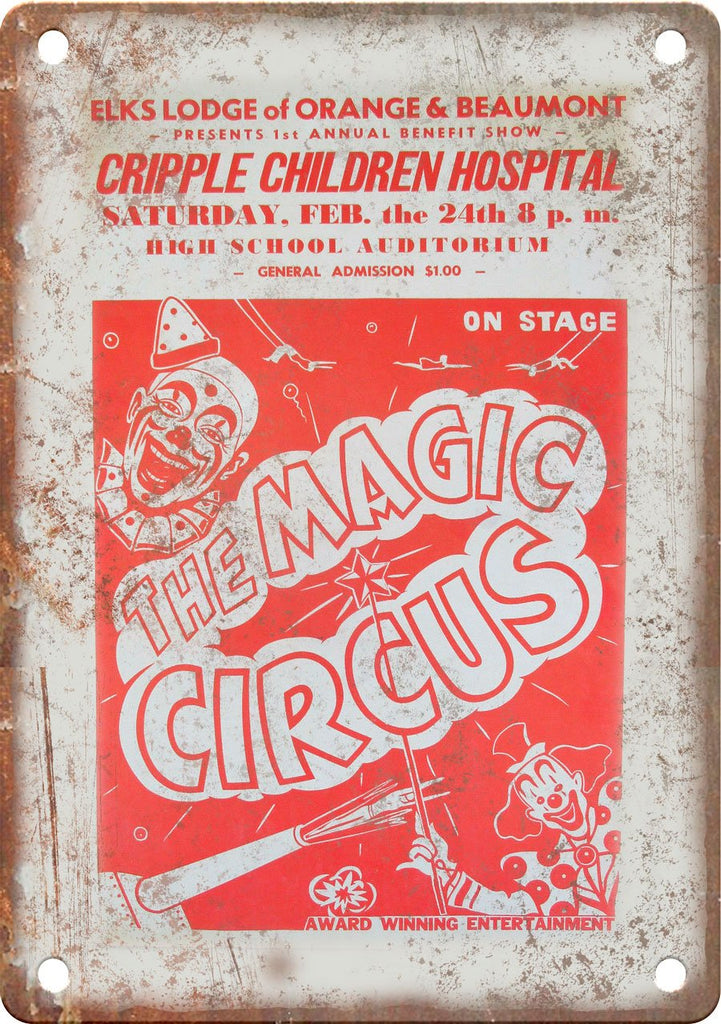 Elks Lodge The Magic Circus Poster Metal Sign