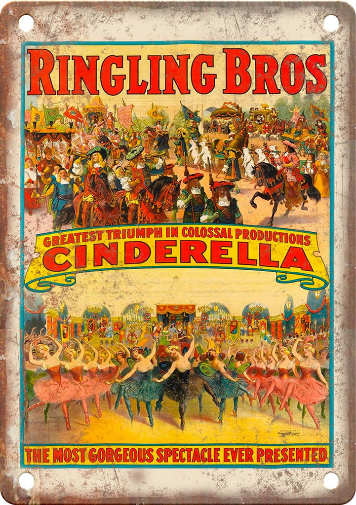 Ringling Bros Cinderella Poster Metal Sign