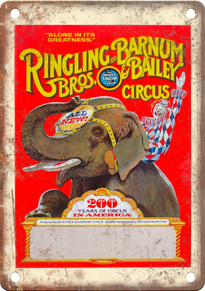 Ringling Barnum Bailey Circus Poster Metal Sign