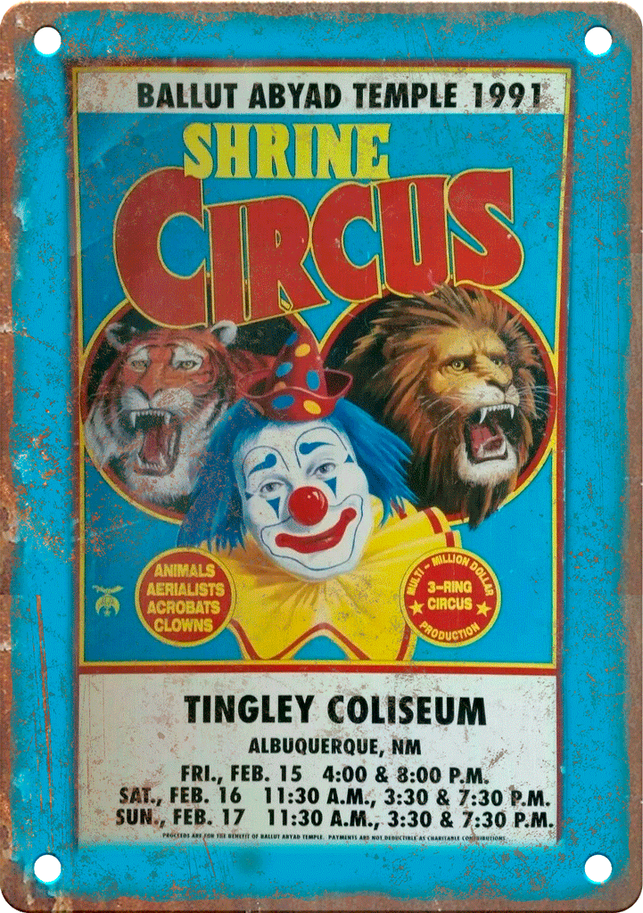 Shrine Circus Tingley Coliseum Poster Metal Sign