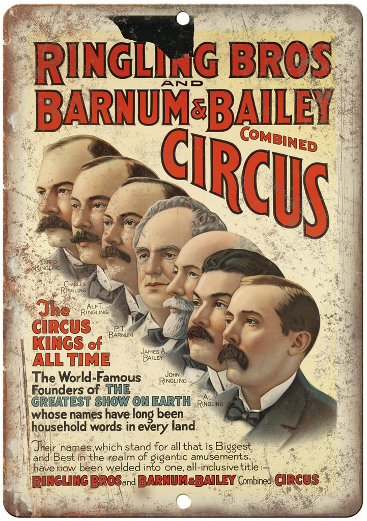 Ringling Bros Barnum Bailey Circus Kings Metal Sign