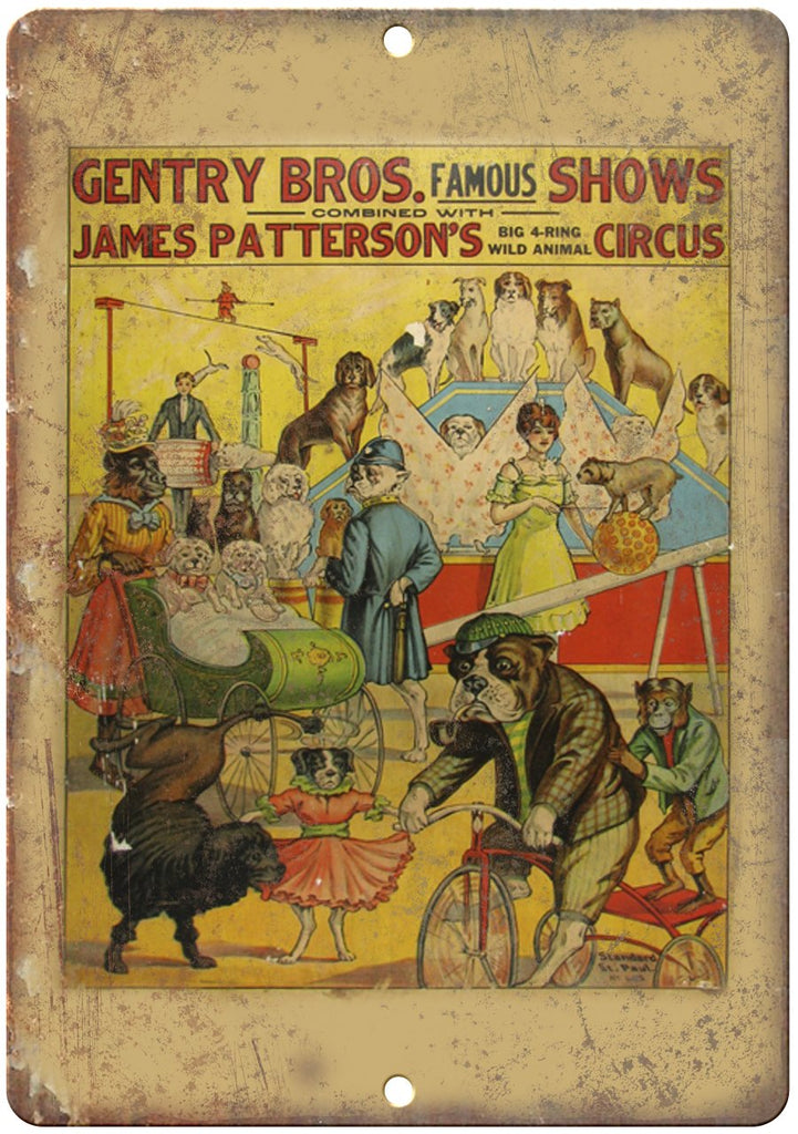 Gentry Bros James Patterson's Circus Metal Sign