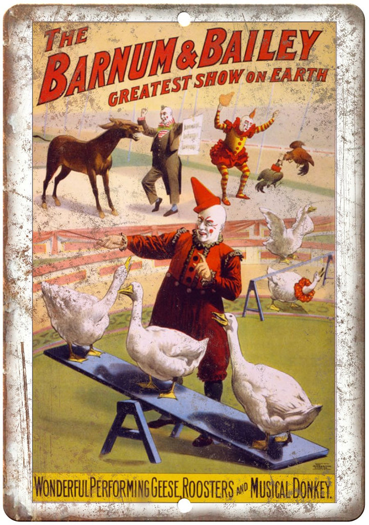 Barnum & Bailey Circus Clown Poster Metal Sign