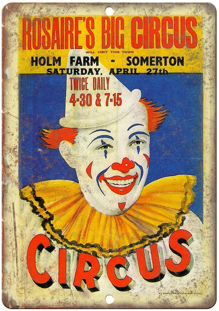 Rosaires Big Circus Vintage Poster Metal Sign
