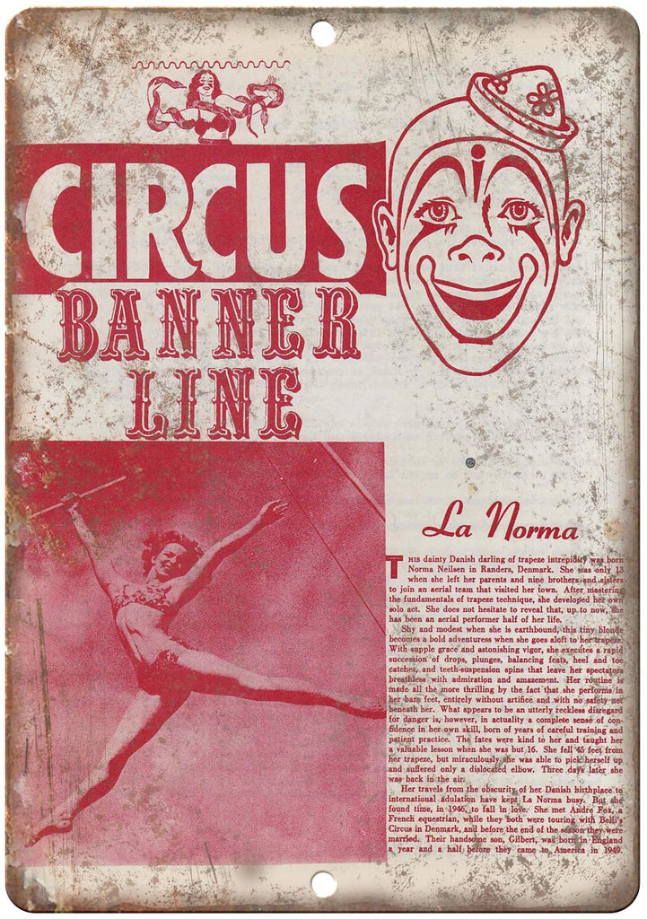 Banner Line Circus La Norma Poster Metal Sign
