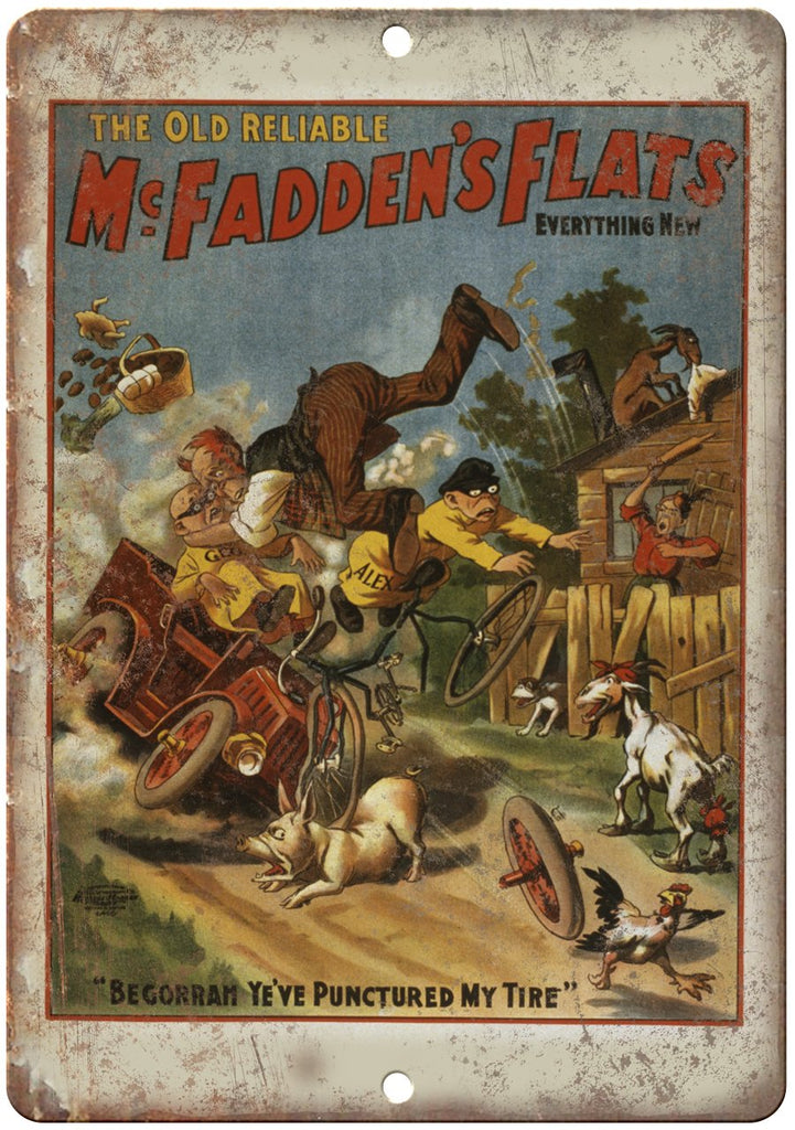 McFadden's Flats Circus Ad Metal Sign